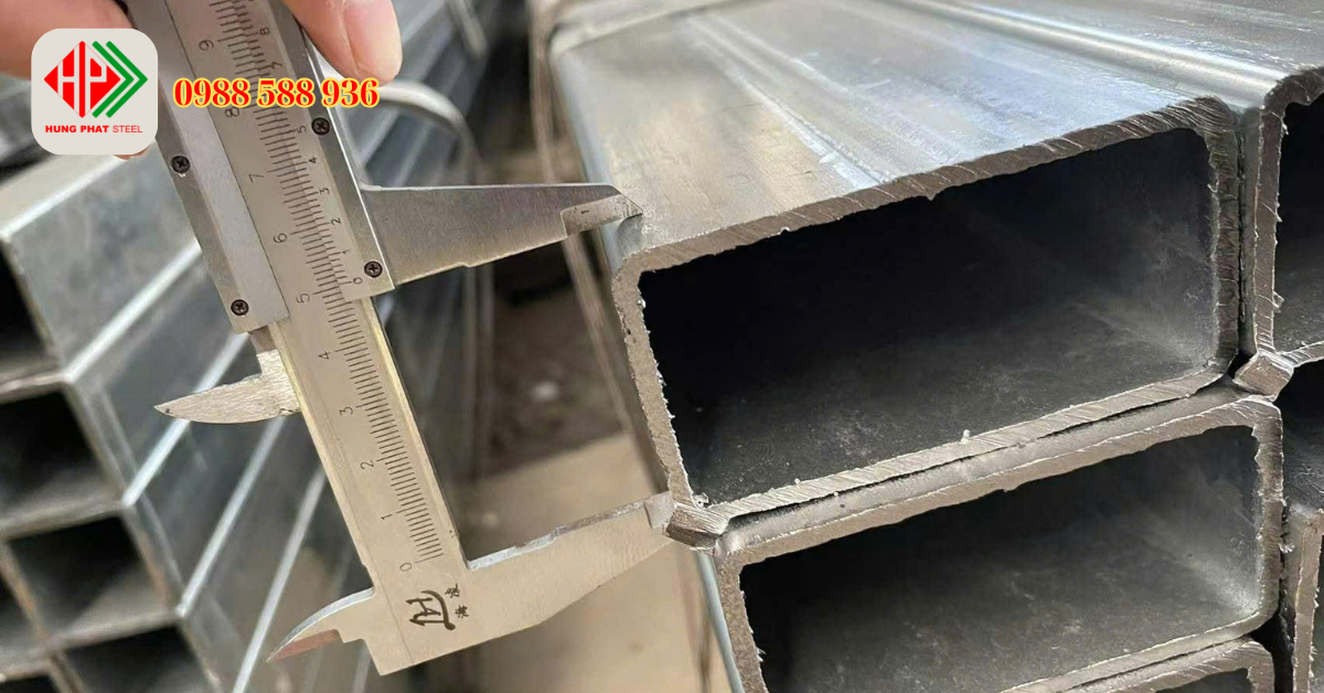 Thép hộp mạ kẽm 50x100